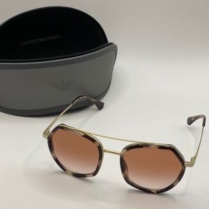 Brown Geometric Emporio Armani Sunglasses